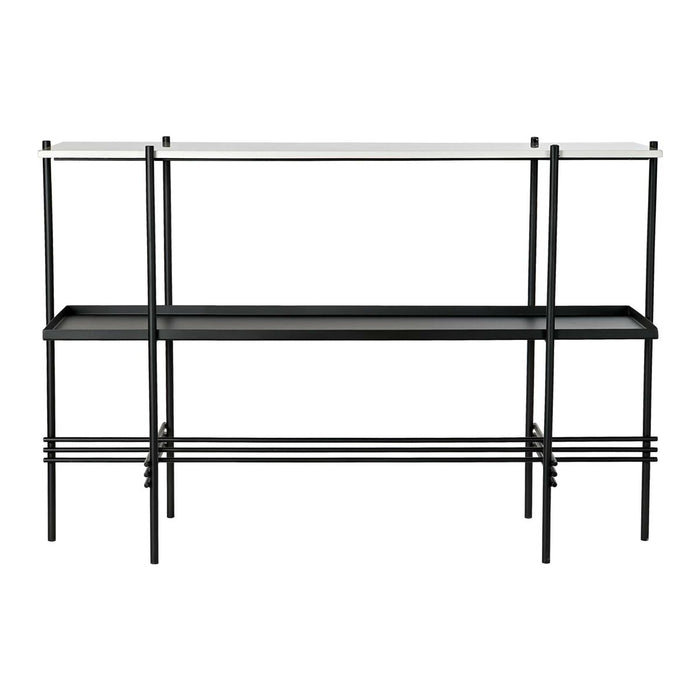 Consolă DKD Home Decor Negru Metal Alb Marmură Modern (120 x 40 x 80 cm)
