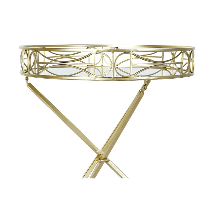 Masa laterală DKD Home Decor Oglindă Auriu* Metal (48,5 x 48,5 x 58,5 cm)