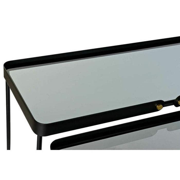 Consolă DKD Home Decor Negru Metal Geam 107,5 x 32,5 x 80,5 cm
