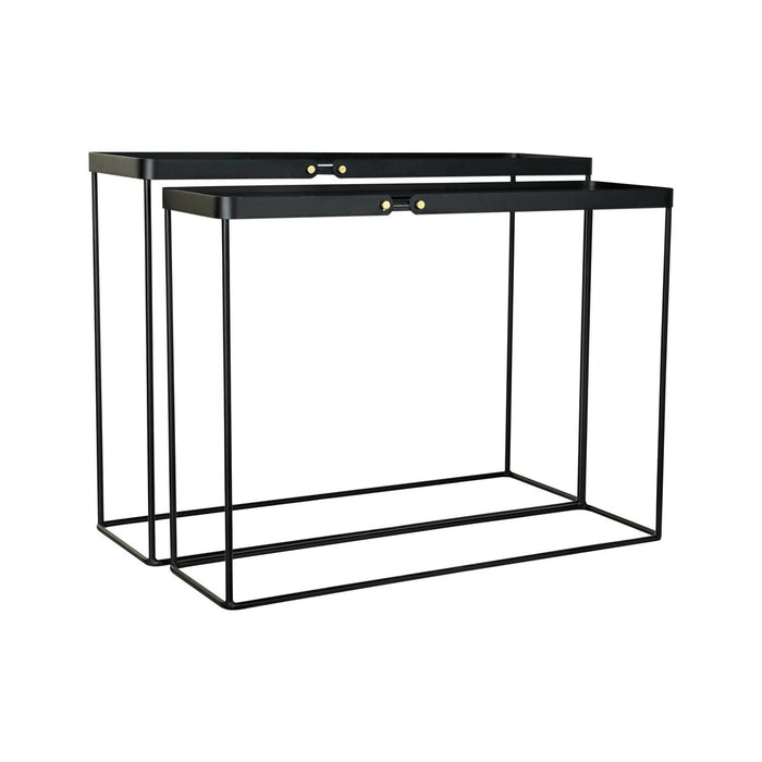 Consolă DKD Home Decor Negru Metal Geam 107,5 x 32,5 x 80,5 cm