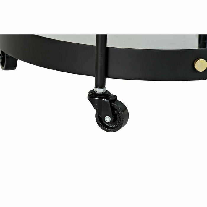 Masa laterală DKD Home Decor Geam Negru Metal (47 x 46 x 71 cm)