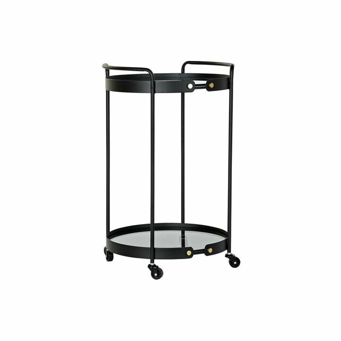 Masa laterală DKD Home Decor Geam Negru Metal (47 x 46 x 71 cm)