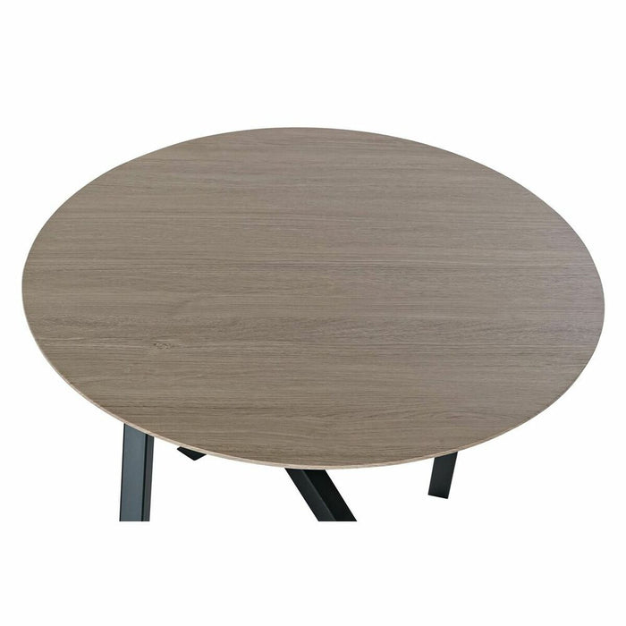 Masa laterală DKD Home Decor 65 x 65 x 49,5 cm Negru Metal Lemn Maro Deschis