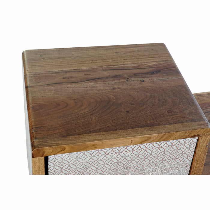 Mobilă TV DKD Home Decor Crem Natural Metal Salcâm 125 x 41 x 62 cm