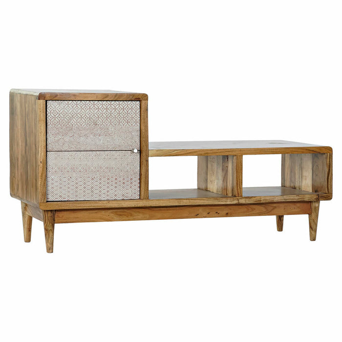 Mobilă TV DKD Home Decor Crem Natural Metal Salcâm 125 x 41 x 62 cm