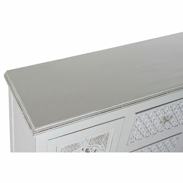 Servantă DKD Home Decor   Alb Lemn de mango Oglindă 122 x 39 x 77 cm