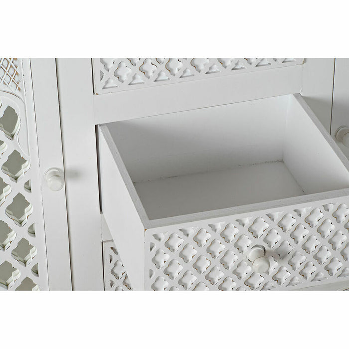 Servantă DKD Home Decor   Alb Lemn de mango Oglindă 122 x 39 x 77 cm