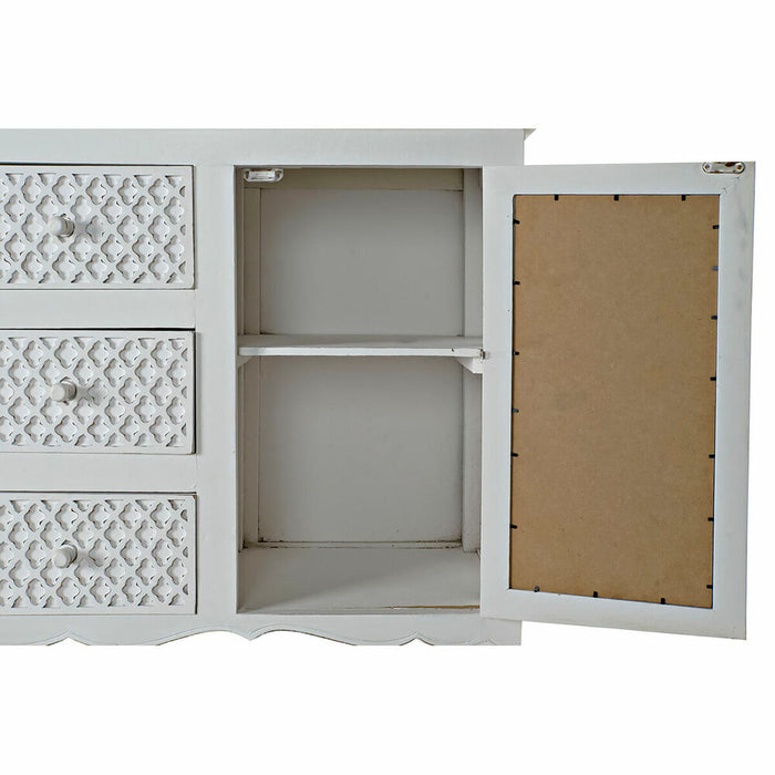 Servantă DKD Home Decor   Alb Lemn de mango Oglindă 122 x 39 x 77 cm