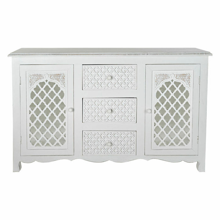 Servantă DKD Home Decor   Alb Lemn de mango Oglindă 122 x 39 x 77 cm