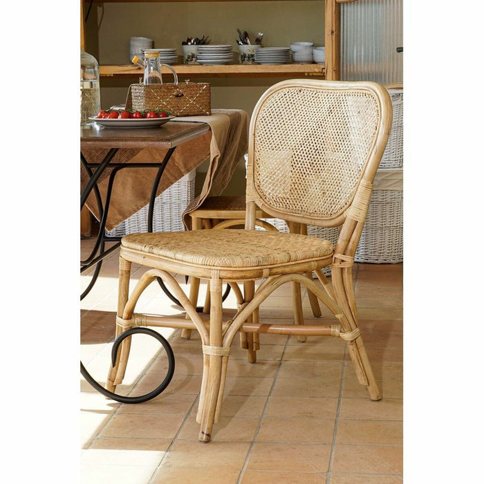Scaun de Sufragerie DKD Home Decor Multicolor Natural Metal Ratan 52 x 59 x 94 cm