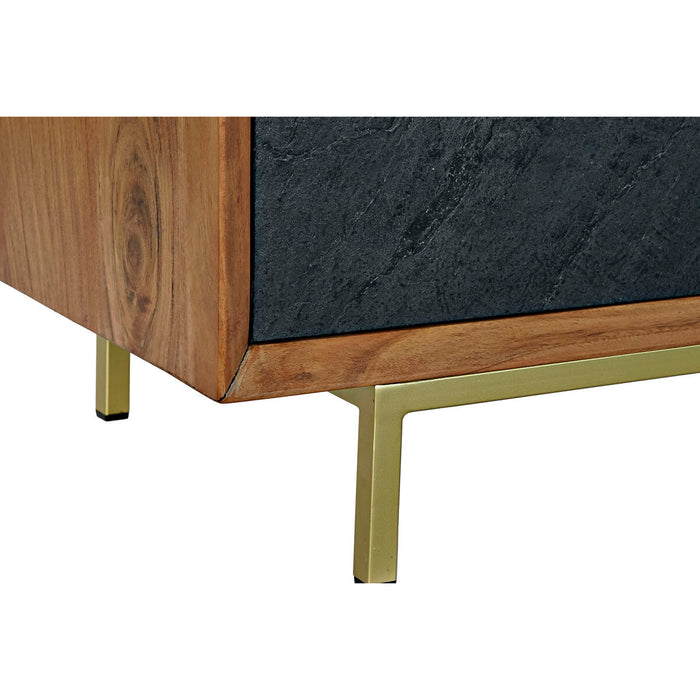 Mobilă TV DKD Home Decor Maro Negru Salcâm (130 x 42 x 49 cm)