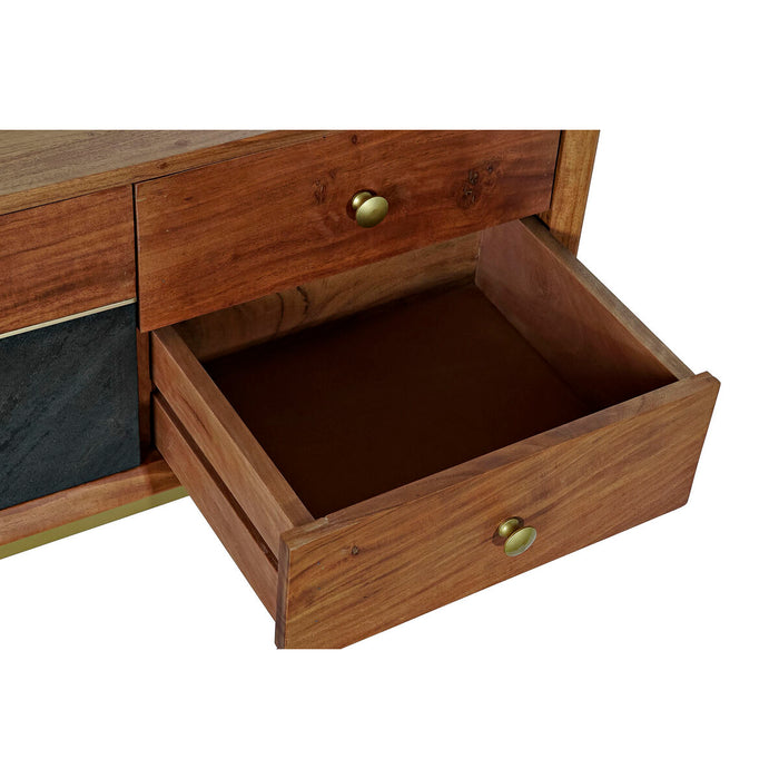 Mobilă TV DKD Home Decor Maro Negru Salcâm (130 x 42 x 49 cm)