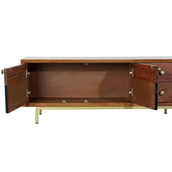 Mobilă TV DKD Home Decor Maro Negru Salcâm (130 x 42 x 49 cm)