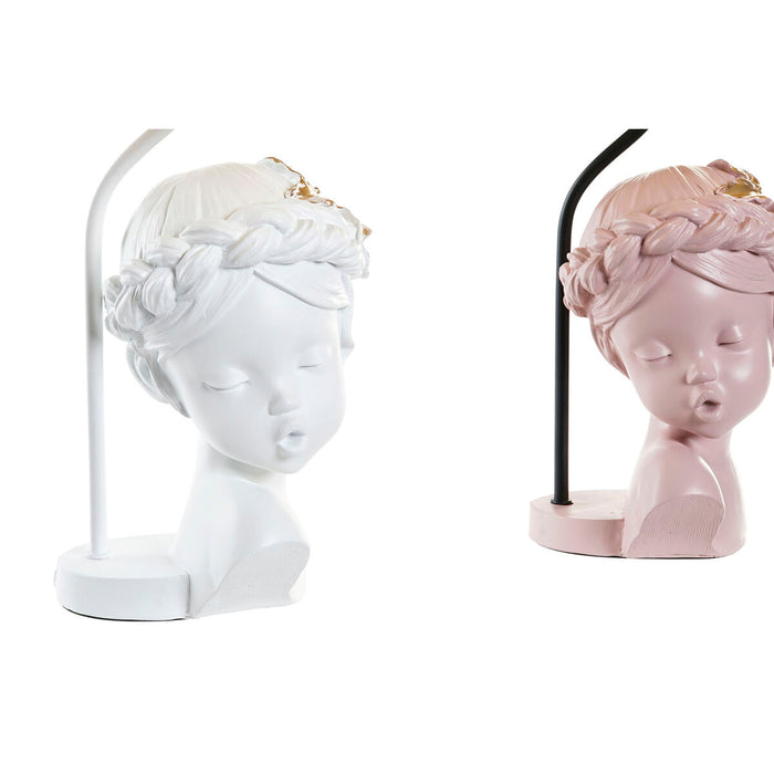 Lampă de masă DKD Home Decor Roșu Rășină Roz deschis 220 V 50 W 30 x 30 x 49 cm (2 Unități)