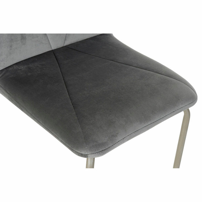 Scaun de Sufragerie DKD Home Decor Gri Metal Poliester (44 x 46 x 90 cm)