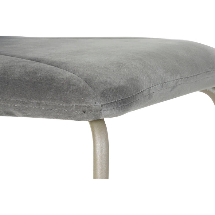 Scaun de Sufragerie DKD Home Decor Gri Metal Poliester (44 x 46 x 90 cm)