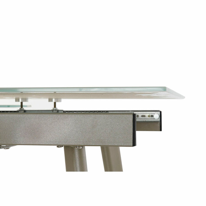 Masă de Sufragerie DKD Home Decor Geam Auriu* Metal Alb (140 x 80 x 76 cm)