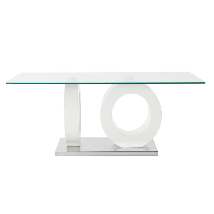 Masa de Cafea DKD Home Decor Alb Transparent Lemn Geam Lemn MDF 110 x 60 x 45 cm