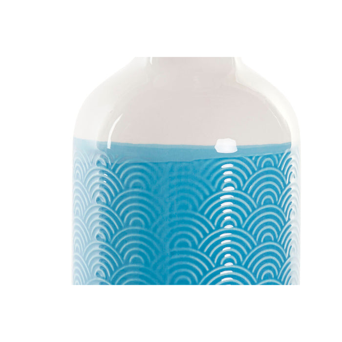 Vază DKD Home Decor 8424001829408 Albastru Alb 13 x 13 x 41 cm Dolomite Mediterană (2 Unități)