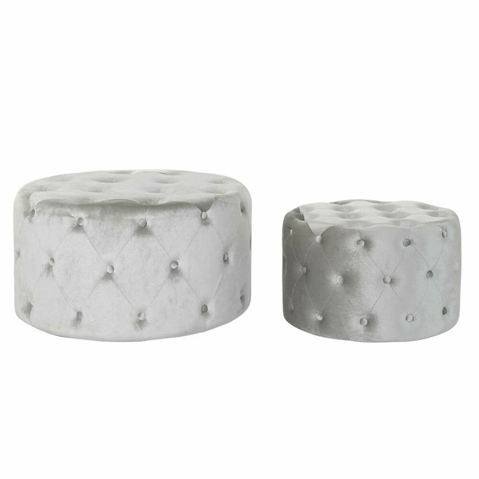Suport pentru Picioare DKD Home Decor Gri Кадифе Lemn MDF (80 x 80 x 43 cm) (58 x 58 x 37 cm) (2 pcs)