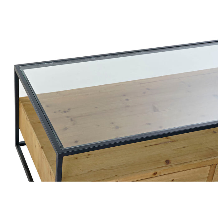 Masa de Cafea DKD Home Decor Metal Geam Brad (120 x 60 x 40 cm)