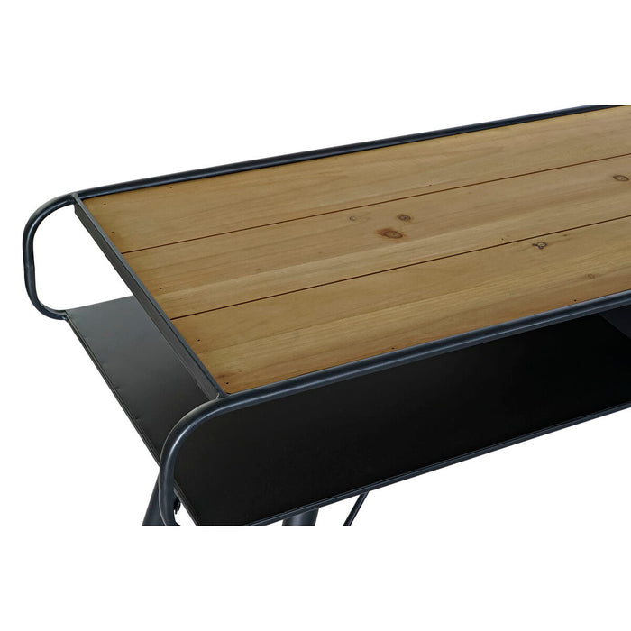 Consolă DKD Home Decor Negru Metal Brad Maro Deschis (120 x 38 x 78 cm)