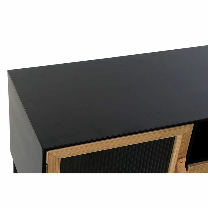 Mobilă TV DKD Home Decor Negru Lemn Metal Geam (140 x 40 x 50 cm)