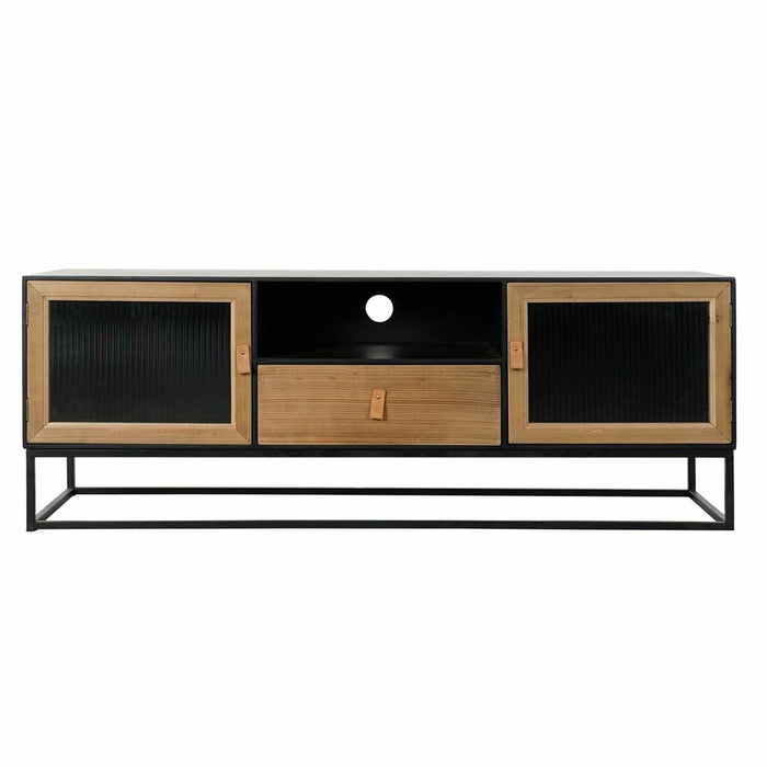 Mobilă TV DKD Home Decor Negru Lemn Metal Geam (140 x 40 x 50 cm)