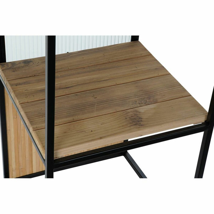 Raft DKD Home Decor Geam Natural Negru Metal Lemn 3 Rafturi (43 x 43 x 168 cm)