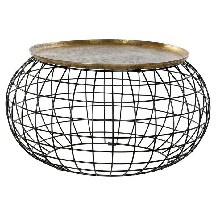Masa laterală DKD Home Decor 80 x 80 x 44 cm Negru Auriu* Aluminiu Plastic