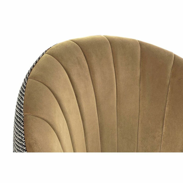 Fotoliu DKD Home Decor Negru Maro Poliester Muştar (69 x 66 x 85 cm)
