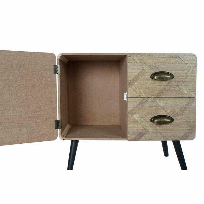 Dulap cu Sertare DKD Home Decor Natural Negru MDF (60 x 30 x 56 cm)