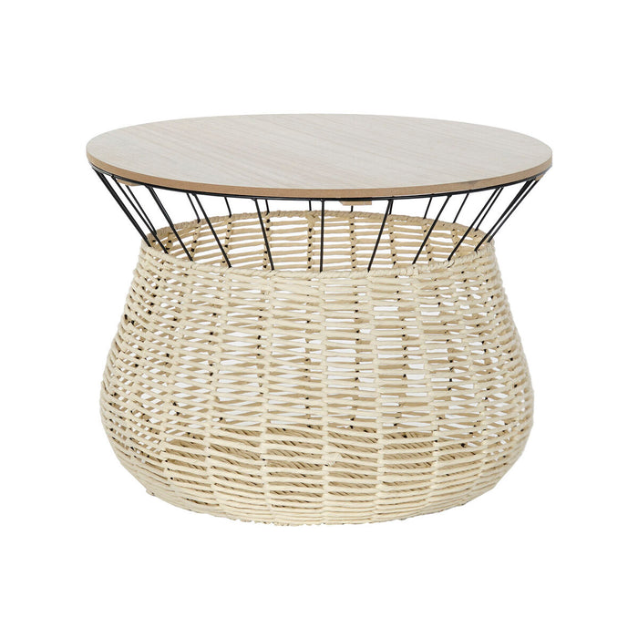 Masa de Cafea DKD Home Decor Negru Natural Metal Fier Lemn MDF 30 x 40 cm 54 x 54 x 40 cm