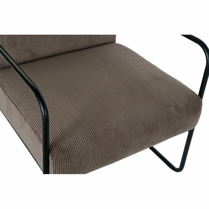 Fotoliu DKD Home Decor Negru Maro Poliester Fier (64 x 74 x 79 cm)