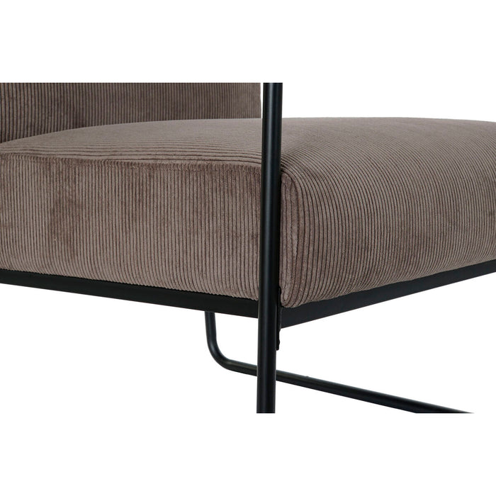 Fotoliu DKD Home Decor Negru Maro Poliester Fier (64 x 74 x 79 cm)
