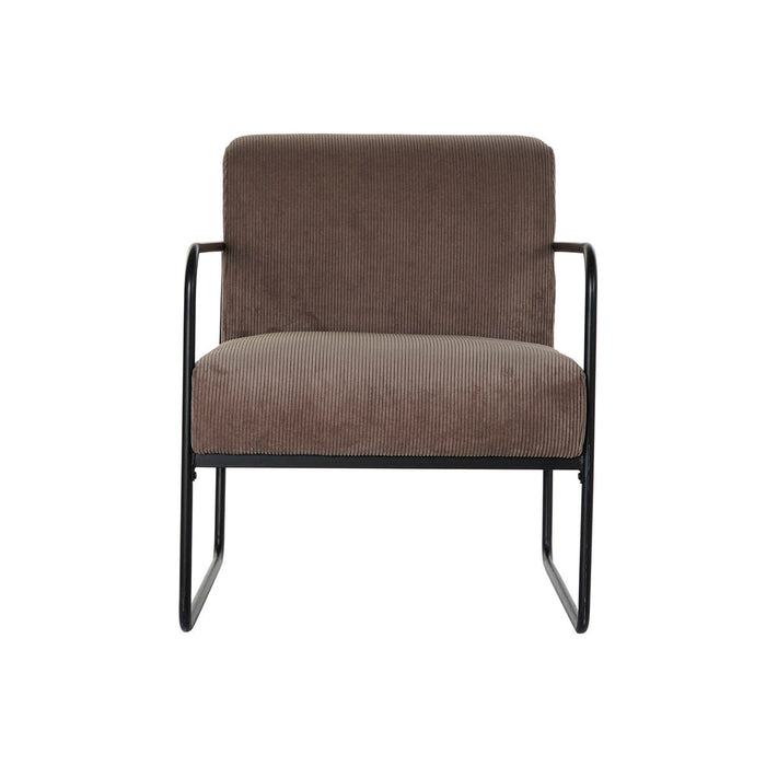 Fotoliu DKD Home Decor Negru Maro Poliester Fier (64 x 74 x 79 cm)