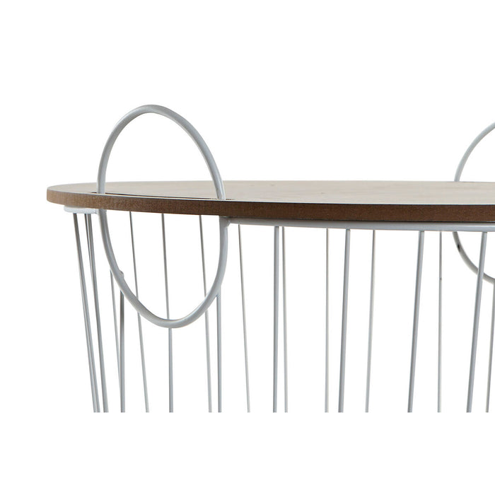 Set de 2 mese DKD Home Decor Alb Natural 43 x 43 x 46 cm
