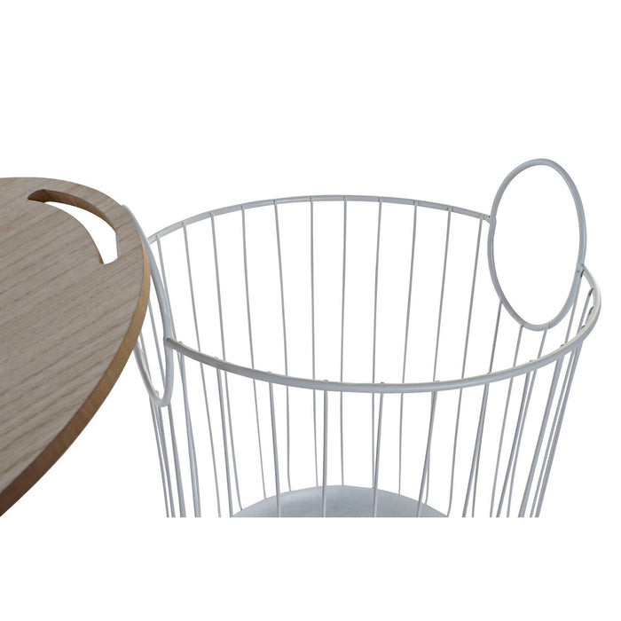 Set de 2 mese DKD Home Decor Alb Natural 43 x 43 x 46 cm