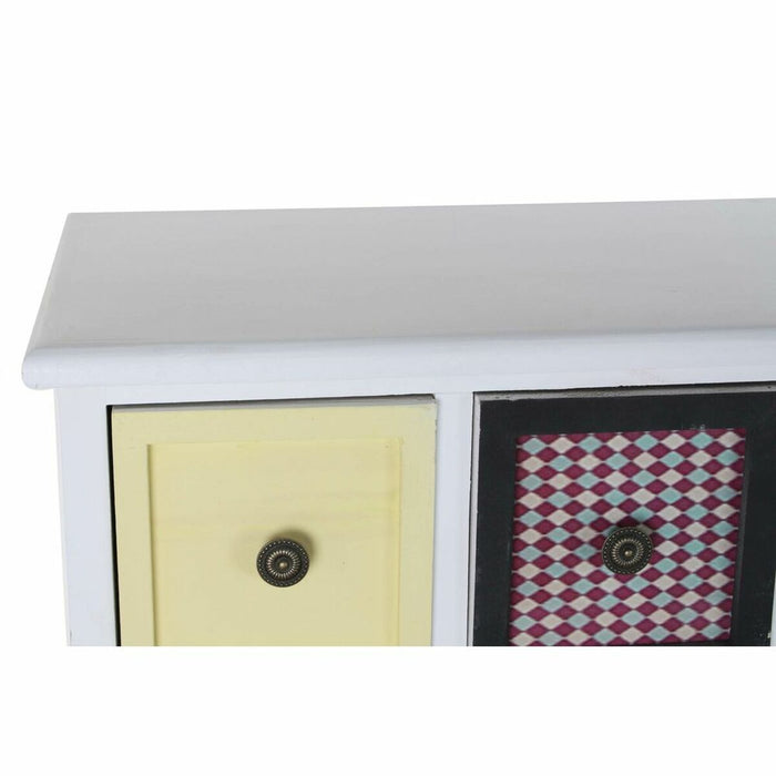 Servantă DKD Home Decor 103 x 36 x 83 cm Geam Negru Lemn Alb Galben Albastru celest
