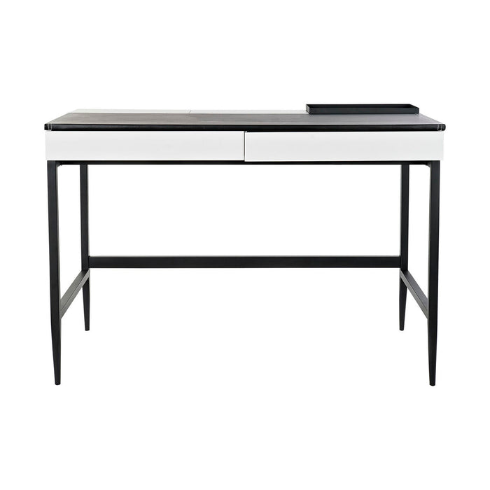 Birou DKD Home Decor Negru Metal MDF Alb PU (110 x 55 x 76 cm)