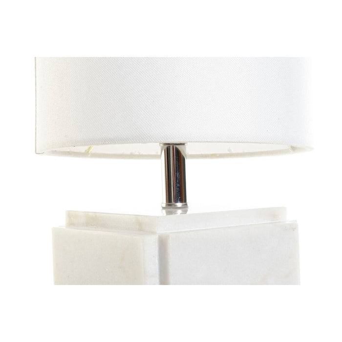 Lampă de masă DKD Home Decor Alb Poliester Metal Marmură 220 V Auriu* 50 W (20 x 20 x 34 cm)