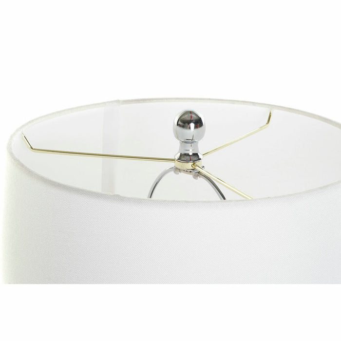 Lampă de masă DKD Home Decor Alb Argintiu Poliester Metal 220 V 50 W (38 x 38 x 58 cm)