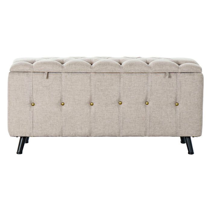 Banchetă DKD Home Decor   Negru Bej Metal 103 x 42 x 52 cm (2 Unități)