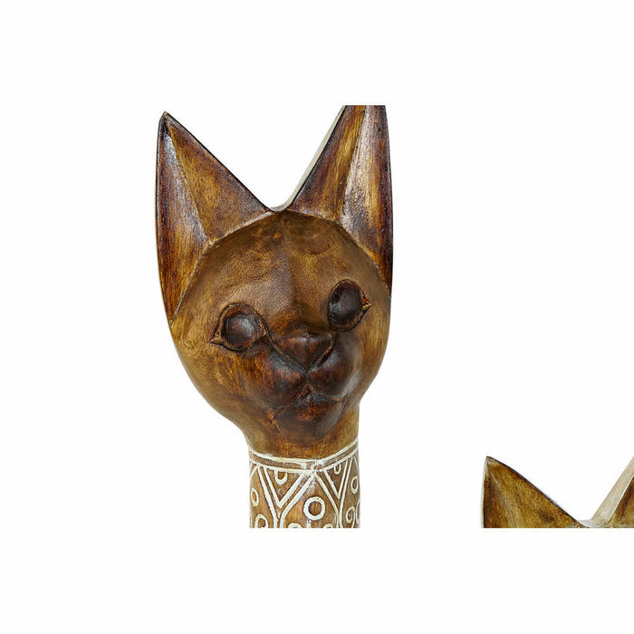Figură Decorativă DKD Home Decor 8424001848201 16 x 7,5 x 100 cm 15,5 x 7 x 99,5 cm Natural Bej Alb 80 cm Pisici