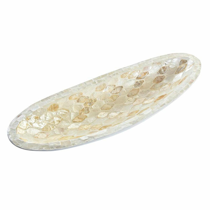 Decorațiune pentru Centrul Mesei DKD Home Decor 50 x 16 x 8 cm Mozaic Natural Alb Maro Deschis Boho