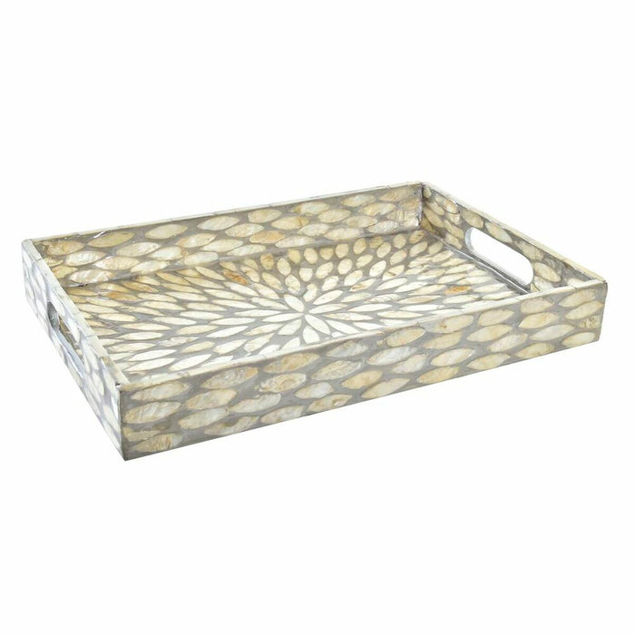 Tavă pentru gustari DKD Home Decor Mozaic Gri Sidef 30 x 20 x 4 cm Boho