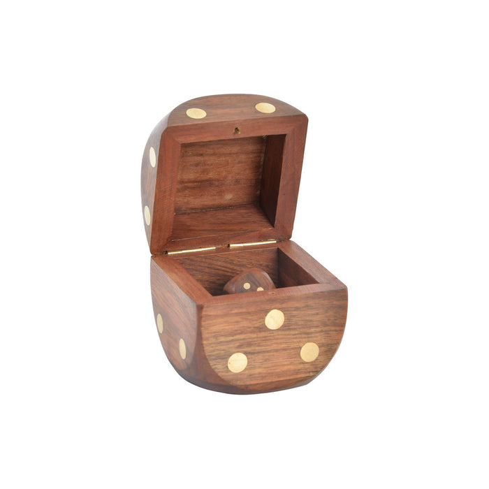 Jos cu Zaruri DKD Home Decor Sheesham Maro Auriu* 7,5 x 7,5 x 7,5 cm