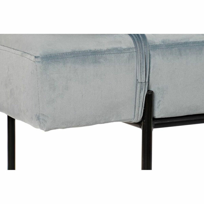 Canapea Șezlong DKD Home Decor Negru Albastru celest Metal 140 x 59 x 42 cm