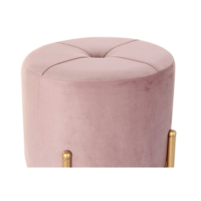 Suport pentru Picioare DKD Home Decor Roz Poliester Metal Auriu* (38 x 38 x 34 cm)