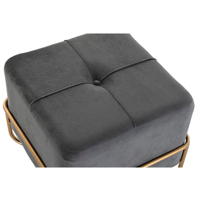 Banchetă DKD Home Decor 8424001851065 Gri Multicolor Auriu* Spumă Metal Lemn MDF 42 x 42 x 38 cm